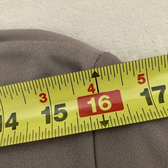 MM Lafleur Deneuve Surplice Faux Wrap Top MEDIUM Taupe Crepe Capsule Wardrobe - Picture 7 of 11